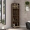 Tuhome Marsella Corner Bar Cabinet, Eight Built-in Wine Rack, Two Side Shelves, Mahogany/Aged Oak BGM7769 - alternate 1